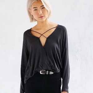 Urban Outfitter Gray Plunge Top